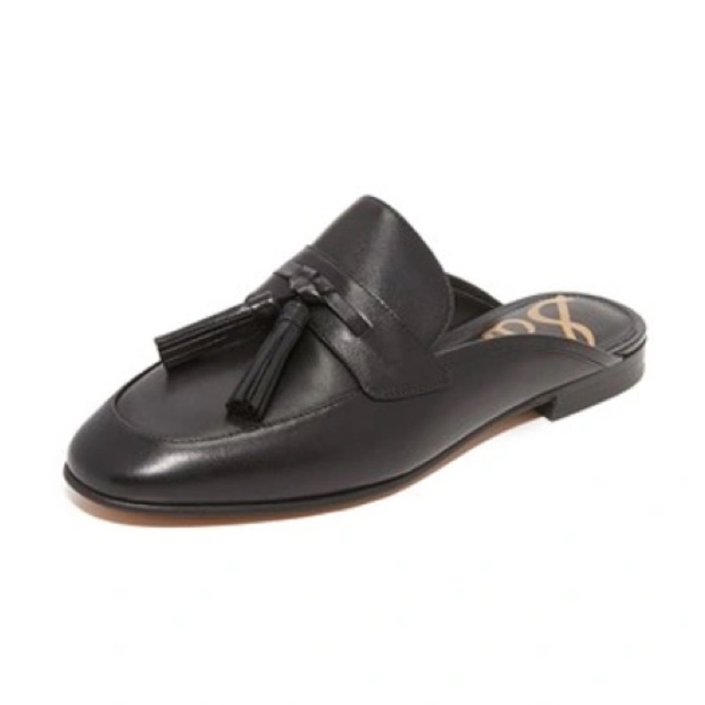 Sam Edelman Paris’ Tassel Loafer Slide On. Black leather